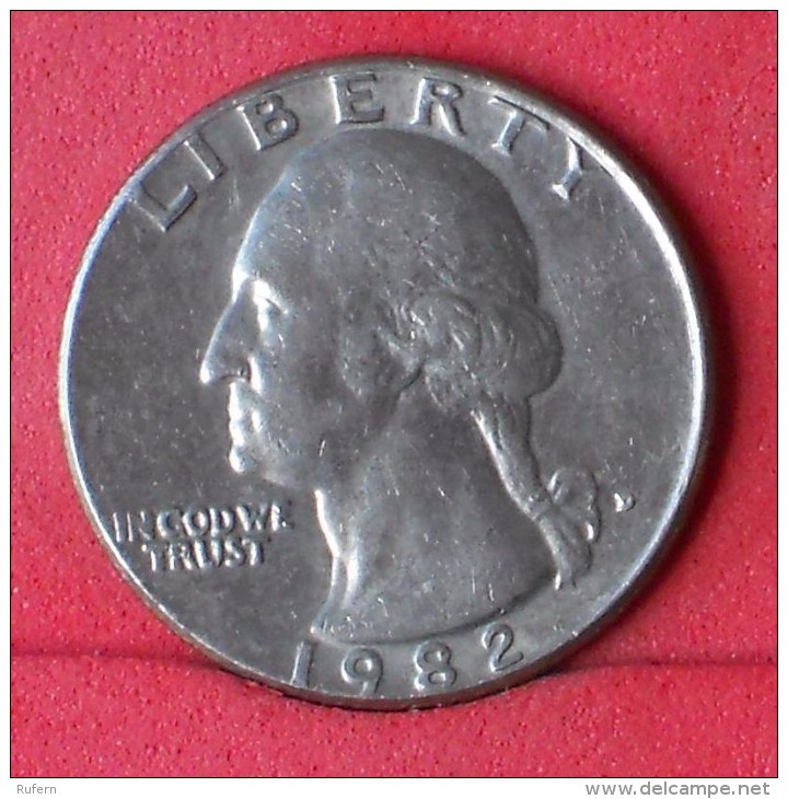 USA  25  CENTS  1982 D   KM# 164a  -    (Nº11623) - 1932-1998: Washington