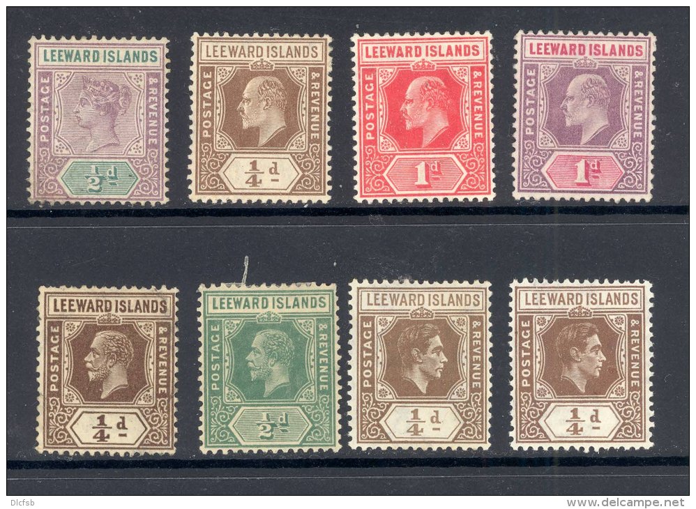 LEEWARD ISLANDS, 1890 And Later, Eight Fine MM Stamps, Cat £34 - Kuwait