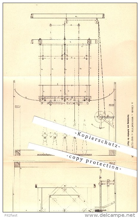 Original Patent -A. Cäsar In Westerhütte Zu Bad-Oeynhausen ,1878, Apparat Zum Aufstellen Der Kegel , Kegeln , Bowling !! - Bad Oeynhausen