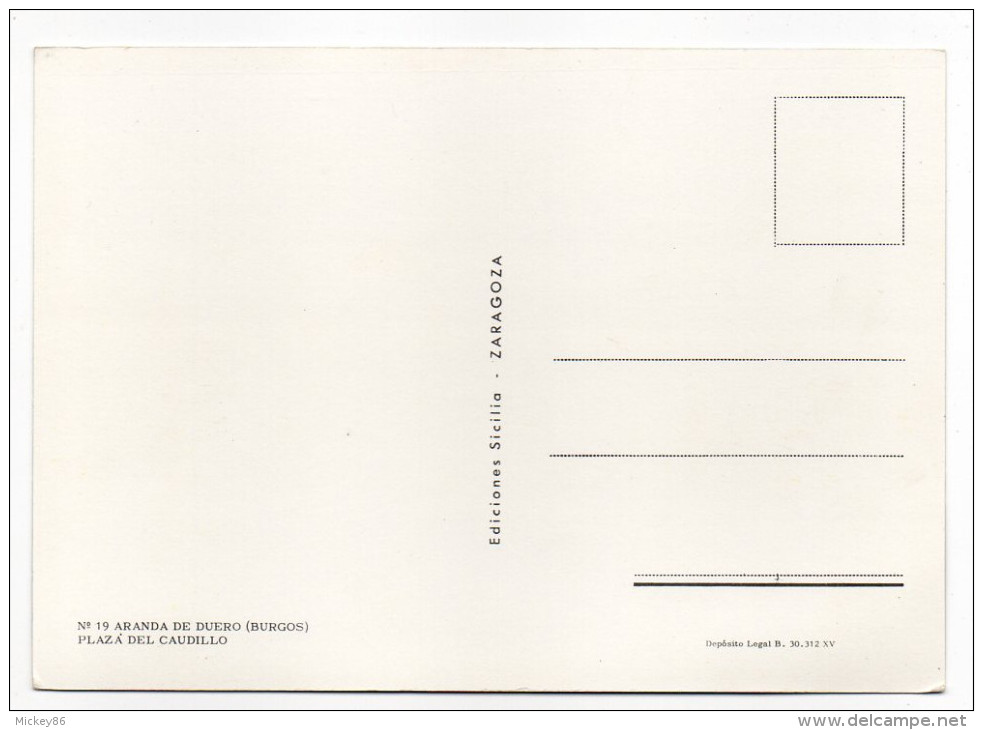 Espagne--ARANDA DE DUERO--Plaza Del Caudillo (animée,belles Voitures),cpsm 15 X 10 N° 19 éd Sicilia - Altri & Non Classificati