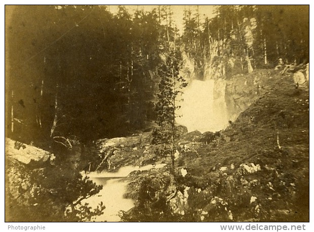 Cascade De Bousse 65110 Cauterets France Ancienne CDV Photo 1870 - Old (before 1900)