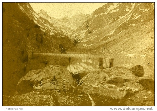 Lac De Gaube &amp; Glacier De Vignemale 65110 Cauterets France Ancienne CDV Photo 1870 - Old (before 1900)