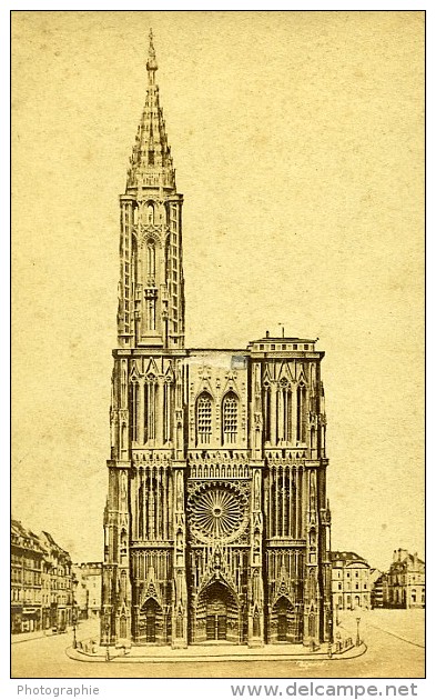 France Cathedrale De Strasbourg Ancienne Photo CDV Anonyme 1870 - Old (before 1900)