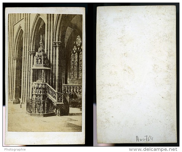 Interieur D Eglise Lieu Inconnu France Ancienne Photo CDV 1870 - Old (before 1900)