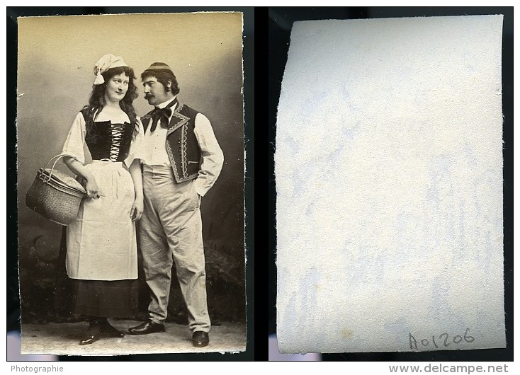 Portrait Humoristique Couple Meudon France Ancienne CDV Photo Delaporte 1880 - Old (before 1900)