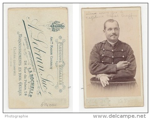 La Rochelle France Military Uniform Old CDV Photo 1880' - Old (before 1900)