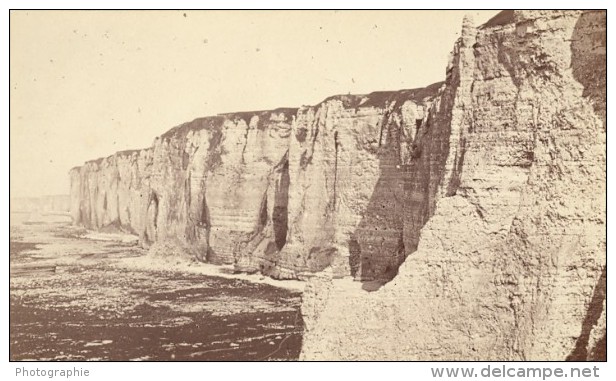 France Old CDV Photo 1880 Etretat Benouville Cliff - Old (before 1900)