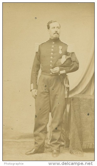 Paris Uniforme Militaire Medaille France Guerre CDV Photo Franck 1870 - Antiche (ante 1900)