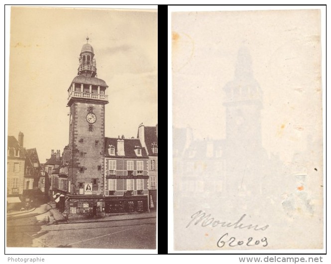 Moulins Tour De L'Horloge Jacquemart CDV Photo 1865 - Old (before 1900)