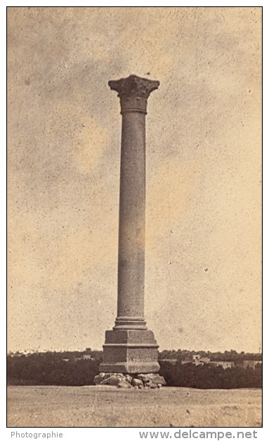 Egypt Cairo Column Roman Ruins Old CDV Photo 1865 - Alte (vor 1900)