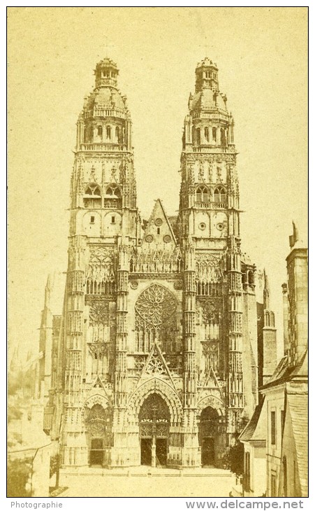 France Tours La Cathedrale Ancienne CDV Photo Blaise 1870 - Old (before 1900)