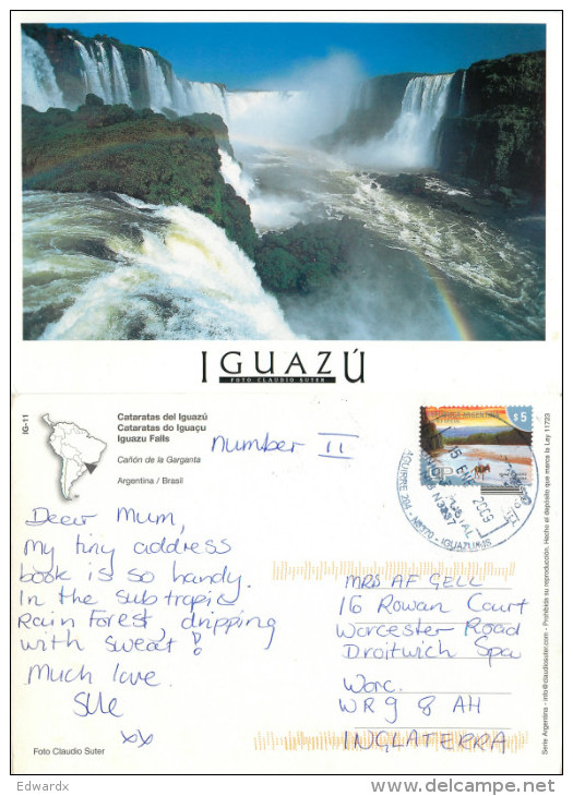 Iguazu Falls, Argentina Postcard Posted 2009 Stamp - Argentina