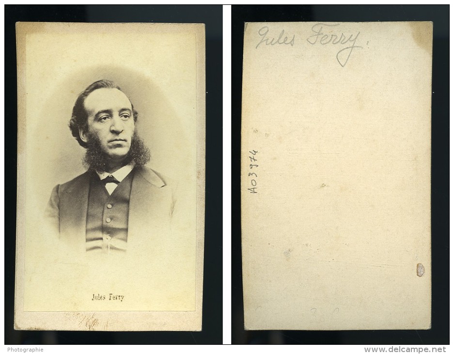 France Paris Jules Ferry Ancienne CDV Photo Anonyme 1865 - Old (before 1900)