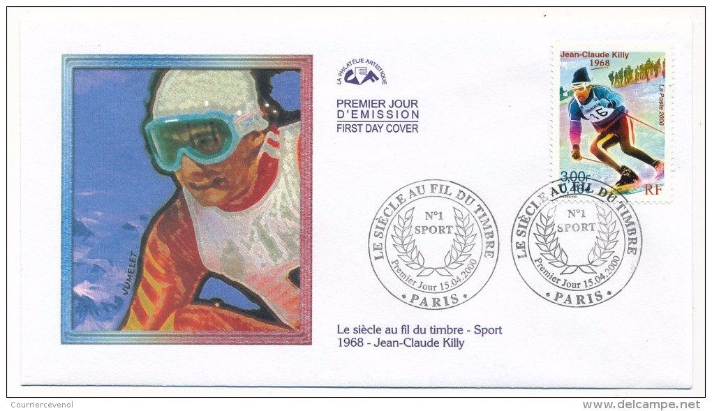 FRANCE => 5 Enveloppes FDC - LE SIECLE AU FIL DU TIMBRE / SPORTS - 15 Avril 2000 Paris - 2000-2009