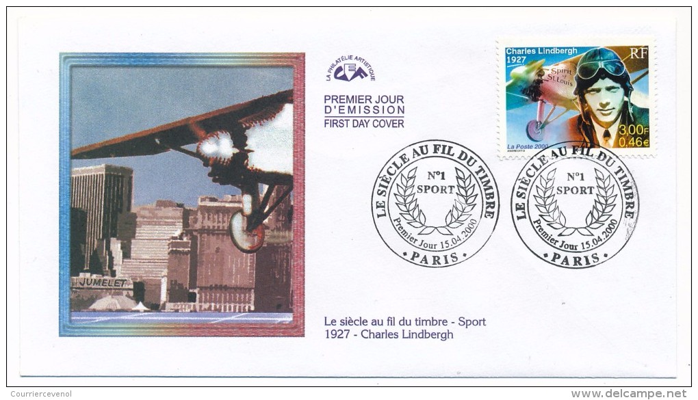 FRANCE => 5 Enveloppes FDC - LE SIECLE AU FIL DU TIMBRE / SPORTS - 15 Avril 2000 Paris - 2000-2009