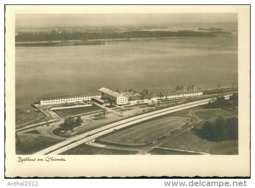 Flugzeugaufnahme Autobahn Rathaus Rastplatz Chiemsee Sw 50er - Sonstige & Ohne Zuordnung