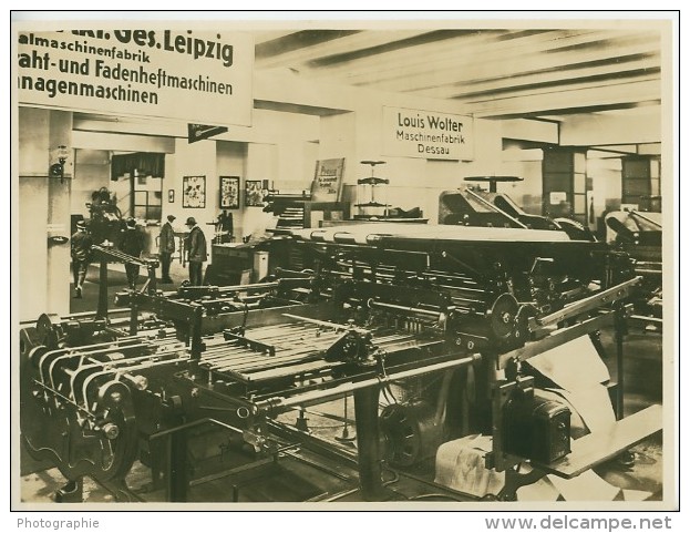 Leipzig Fair Buchproduktion Book Binding Old Photo 1930 - Leipzig