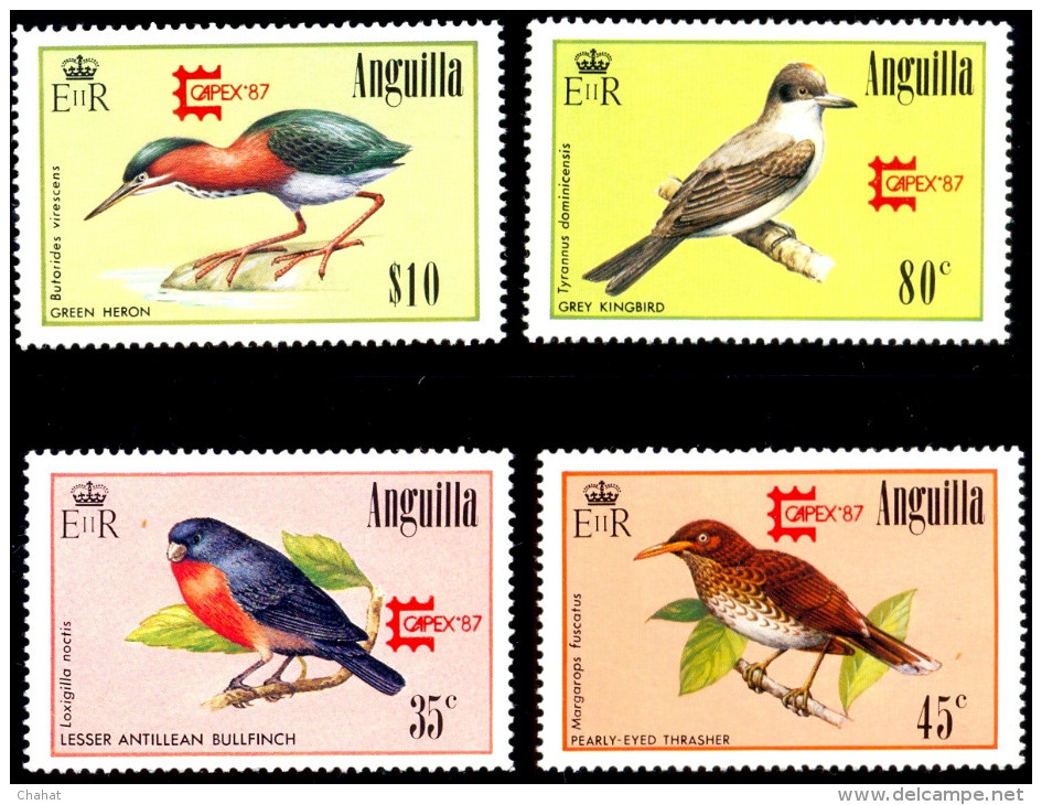 BIRDS-ANGUILLA-1987-OVERPRINT-CAPEX 87-SET OF4 -MNH  A6-404 - Spechten En Klimvogels