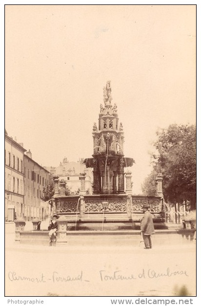 Clermont-Ferrand Amboise Fountain France Old Photo 1880 - Old (before 1900)