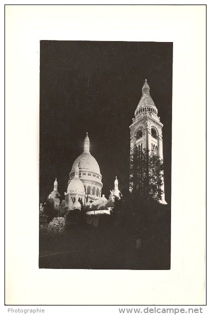 Sacre Coeur Church By Night Old Borremans Photo 1937 - Autres & Non Classés