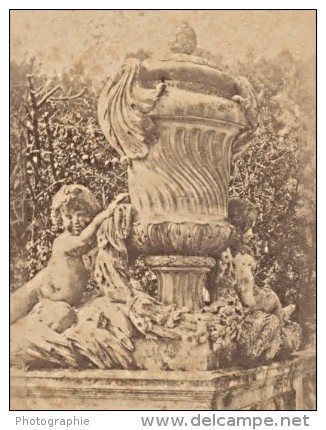 Nimes Water Garden Detail France Old Photo 1890' - Old (before 1900)