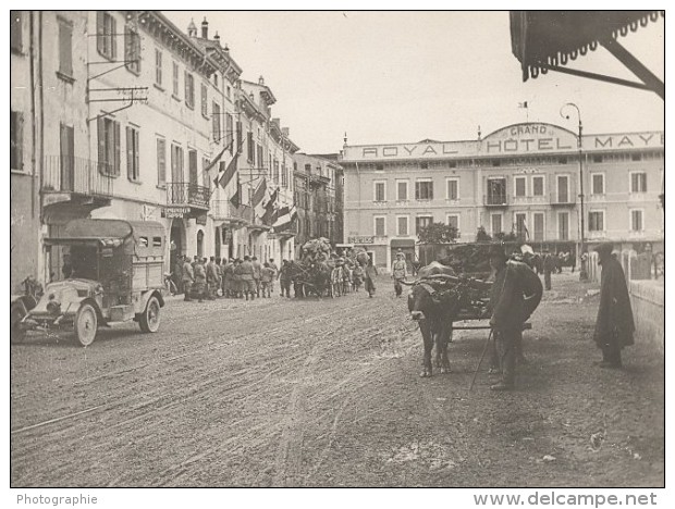 Switzerland Soldiers Hotel WWI Military Scene War Photo - War, Military