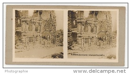 Arras City Ruins WWI WW1 Old Stereo Photo 1918 - Stereoscopic