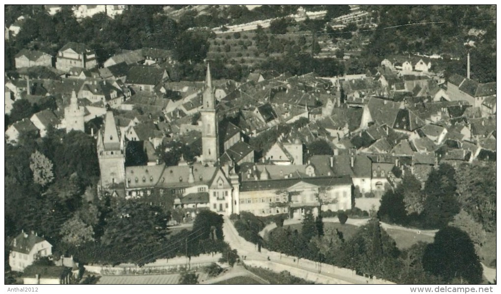 Original Flugzeugaufnahme Weinheim Häuser Kirche 31.10.1934 - Weinheim