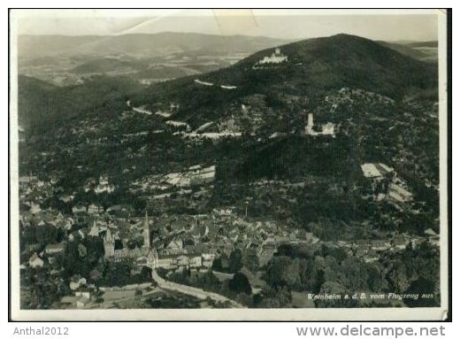 Original Flugzeugaufnahme Weinheim Häuser Kirche 31.10.1934 - Weinheim