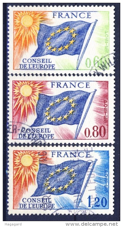 ##France 1975. European Council / Conseil De L'EUROPE. Michel 16-18. Cancelled(o) - Gebraucht