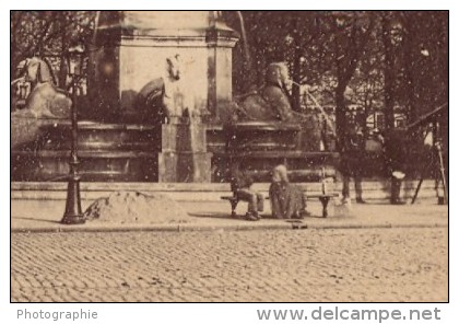 Place Du Chatelet Paris France Ancienne Photo Stereo 1870 - Stereoscopio