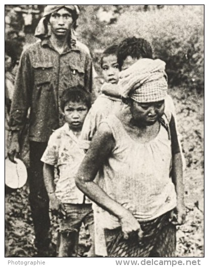 Guerre Conflit Vietnamo Cambodgien Refugies Ancienne Photo 1979 - Krieg, Militär