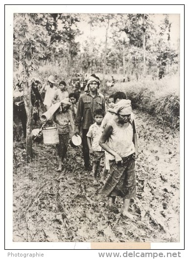 Guerre Conflit Vietnamo Cambodgien Refugies Ancienne Photo 1979 - Krieg, Militär