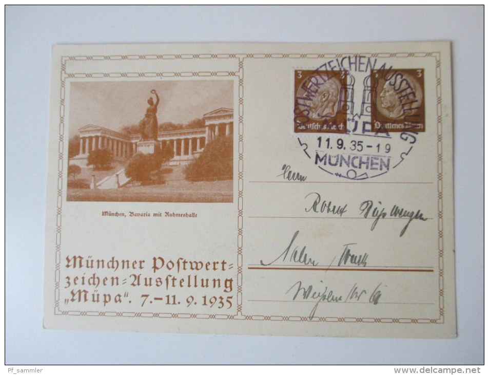 Deutsches Reich Privatganzsachen / GA. 1930er Jahre. 12 Stk. Sonderstempel. MÜPA / Ausstellungen / Philatelistentag - Sammlungen (ohne Album)