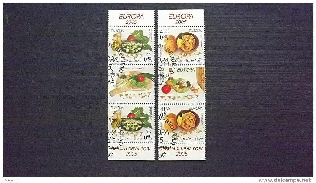 Jugoslawien 3269/70 Yv 3156/7 Oo/ESST, EUROPA/CEPT 2005, Gastronomie - Oblitérés