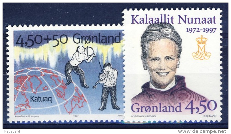 ##Greenland 1997. Katuaq + Queen Jubilee. Michel 299-300y. MNH(**) - Nuevos