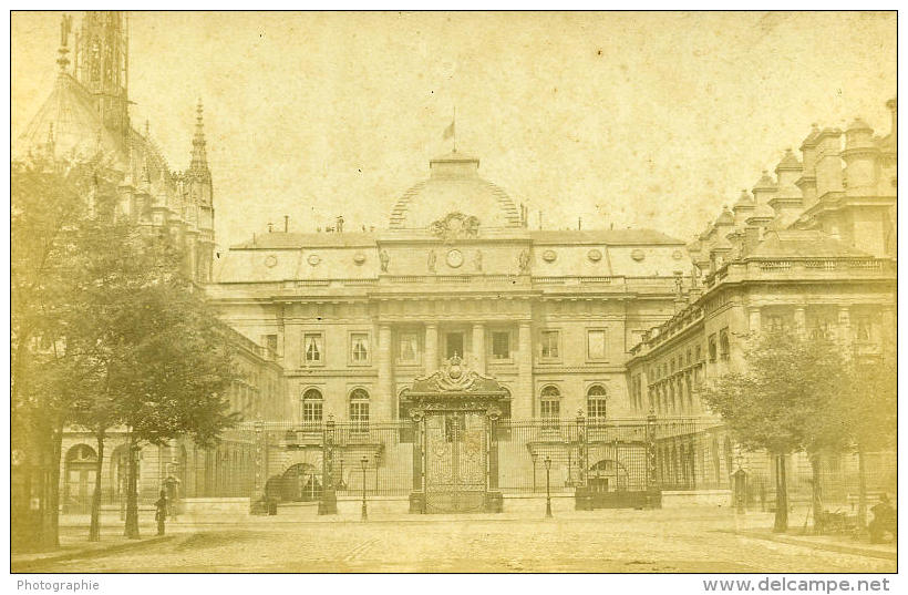 France Paris Palais De Justice Ancienne Photo Carte Cabinet Debitte &amp; Hervé 1875 - Other & Unclassified