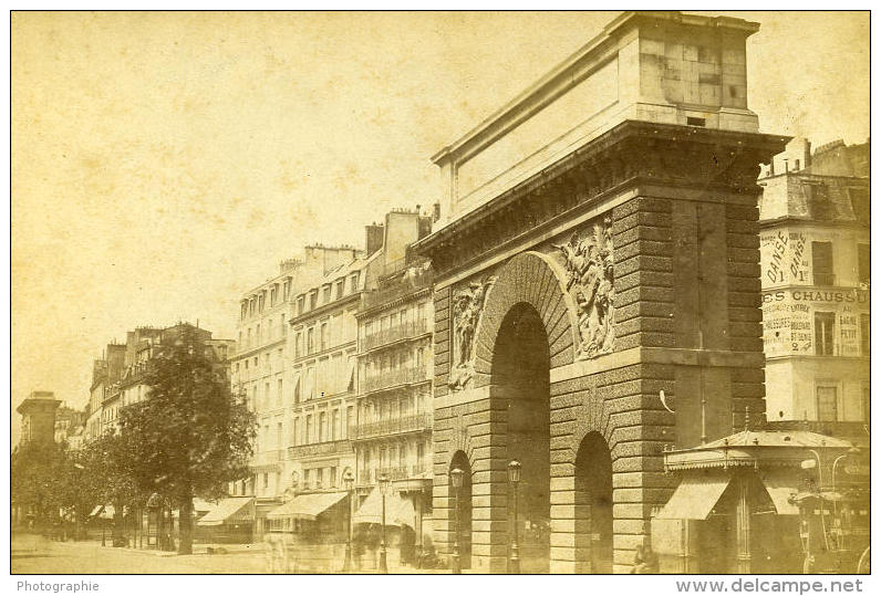 France Paris Boulevard Saint Martin Ancienne Photo Carte Cabinet Debitte &amp; Hervé 1875 - Other & Unclassified