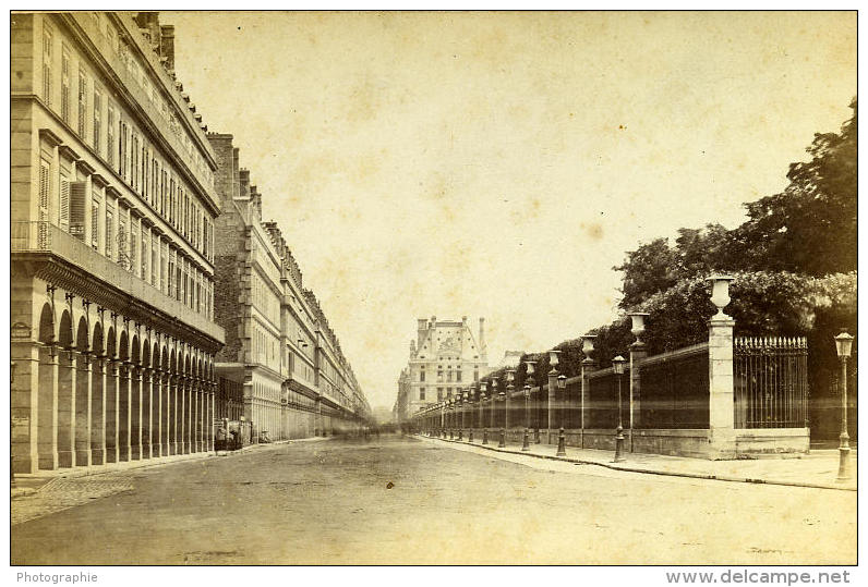 France Paris Rue De Rivoli Ancienne Photo Carte Cabinet Debitte &amp; Hervé 1875 - Autres & Non Classés