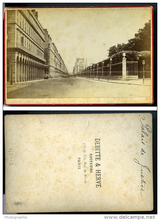 France Paris Rue De Rivoli Ancienne Photo Carte Cabinet Debitte &amp; Hervé 1875 - Autres & Non Classés