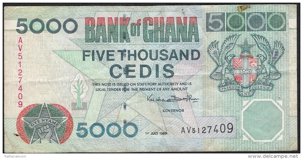 GHANA P34d   5000   CEDIS   1.7.1999  #AV       VF - Ghana