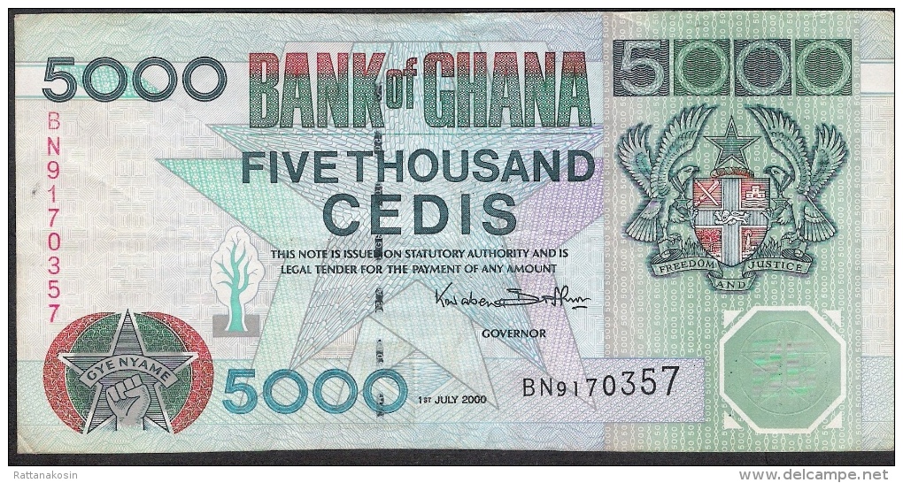 GHANA P34e   5000   CEDIS   1.7.2000   # BN       VF - Ghana