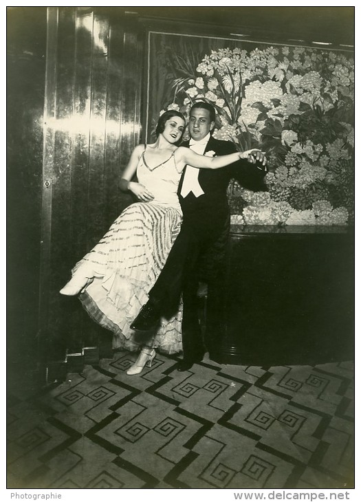 Paquebot Ile De France Dance Ramon Novarro &amp; Rosita Ritchie Ancienne Photo 1931 - Boats