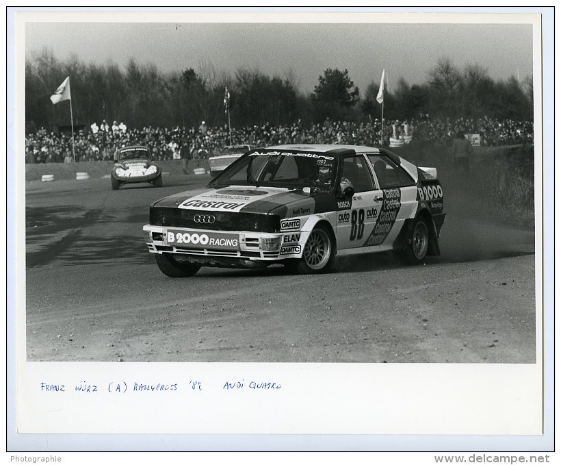 Belgique Voiture Rallye Rallycross Course Audi Quattro Franz Wurz Ancienne Photo Vanderhaegen 1982 - Automobiles