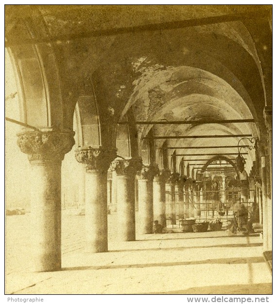 Galerie Du Palais Ducal Venise Italie Ancienne Stereo Photo Furne Et Tournier 1859 - Stereoscopic