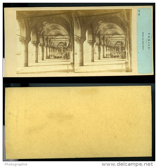 Galerie Du Palais Ducal Venise Italie Ancienne Stereo Photo Furne Et Tournier 1859 - Stereoscopic