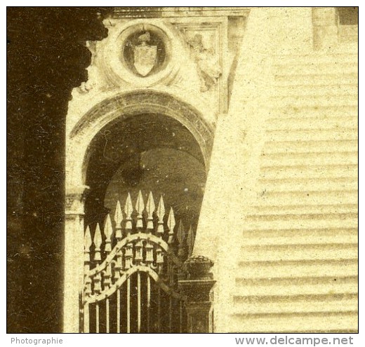 Escalier Des Geants Venise Italie Ancienne Stereo Photo Furne Et Tournier 1859 - Stereoscopic