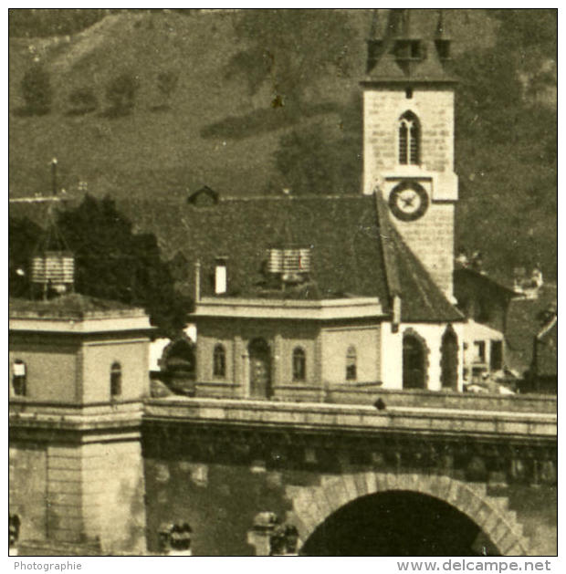 Suisse Berne Pont Nydeck Ancienne Stereo Photo Stereoscope NPG 1900 - Stereoscopic