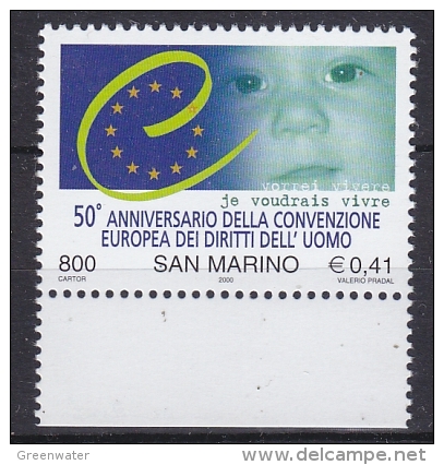 San Marino 2000 European Human Rights 1v  ** Mnh (21311) - Europese Gedachte