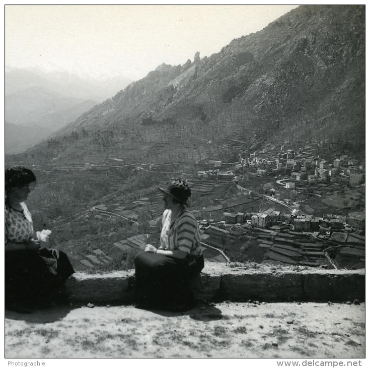 France Corse Venaco Pris Du Col De Catero Ancienne Stereo Photo Stereoscope 1920 - Stereoscopic